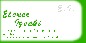 elemer izsaki business card